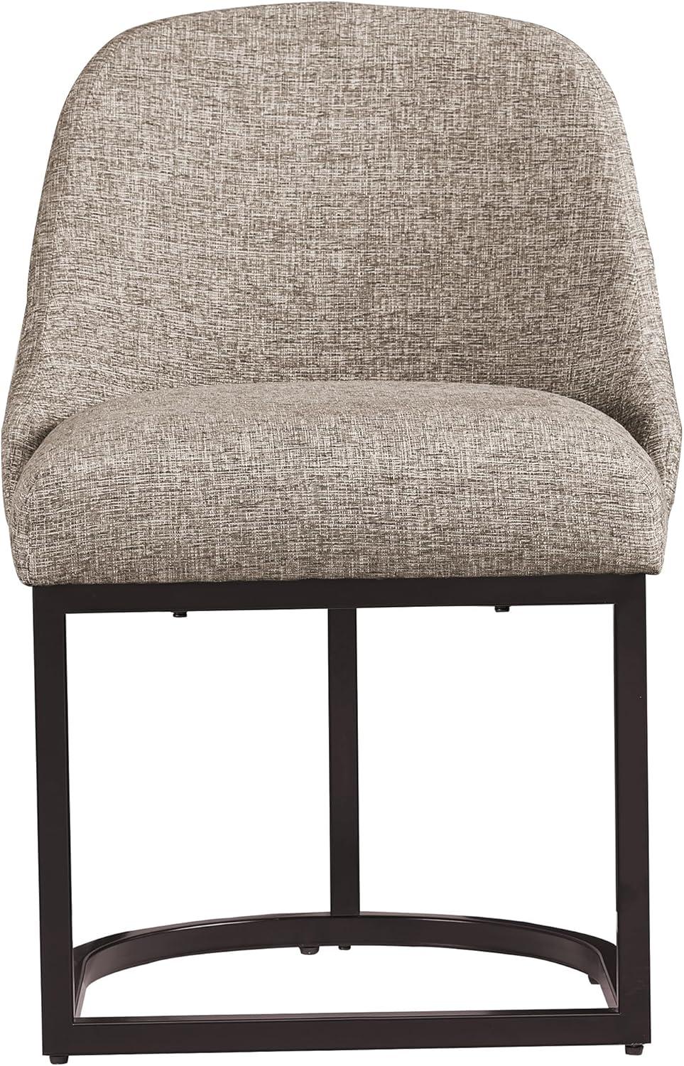 imageDesign House Barrelback Dining Chair Espresso 2325 D x 2075 W x 34 H Gray Linen