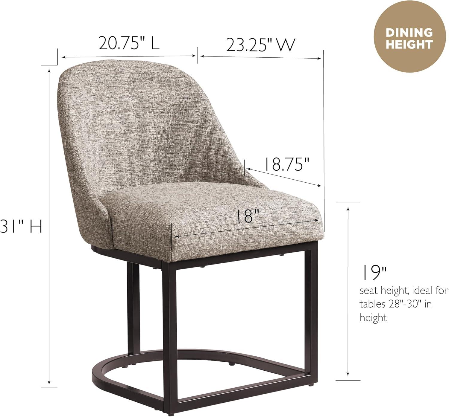 imageDesign House Barrelback Dining Chair Espresso 2325 D x 2075 W x 34 H Gray Linen
