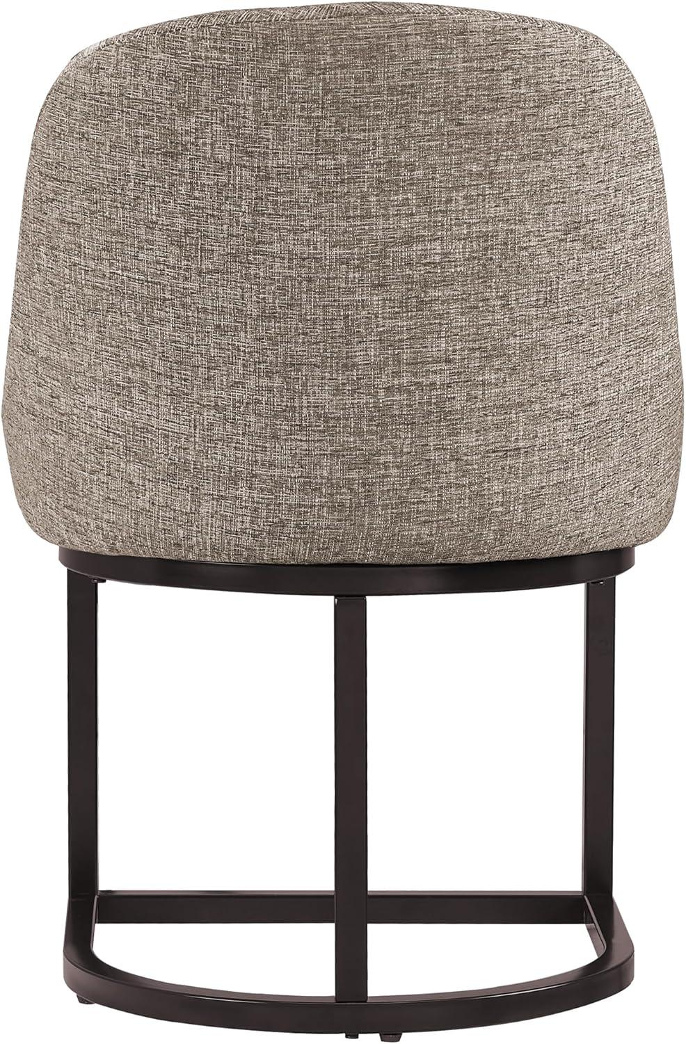 imageDesign House Barrelback Dining Chair Espresso 2325 D x 2075 W x 34 H Gray Linen