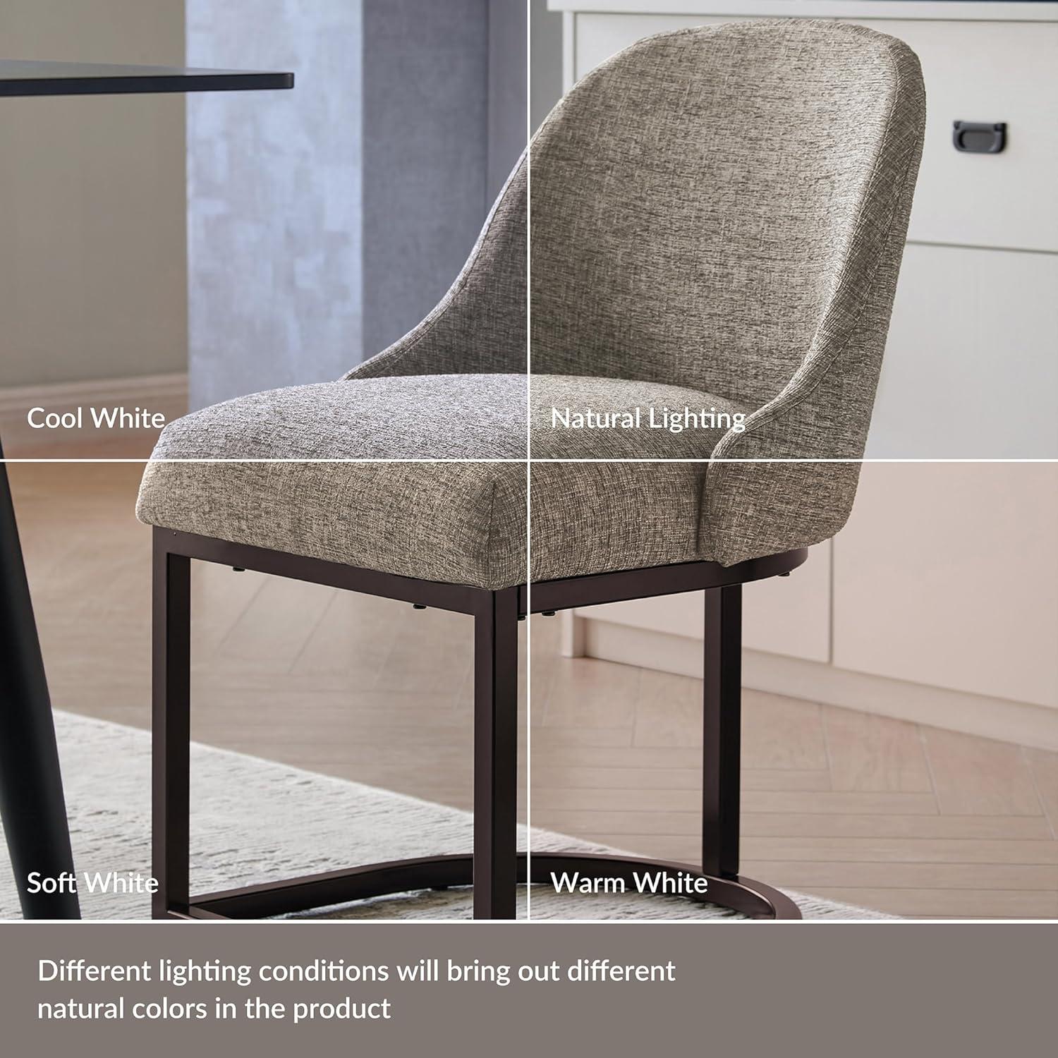 imageDesign House Barrelback Dining Chair Espresso 2325 D x 2075 W x 34 H Gray Linen
