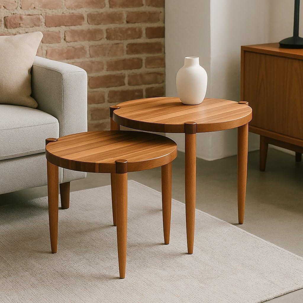 imageHaven Ridge Solid Wood Oval Side Table with Drawer and Shelf Medium Oak Brown Perfect for Living Rooms Bedrooms and Small Spaces Leick Home 9042MEDNatural Jequitiba