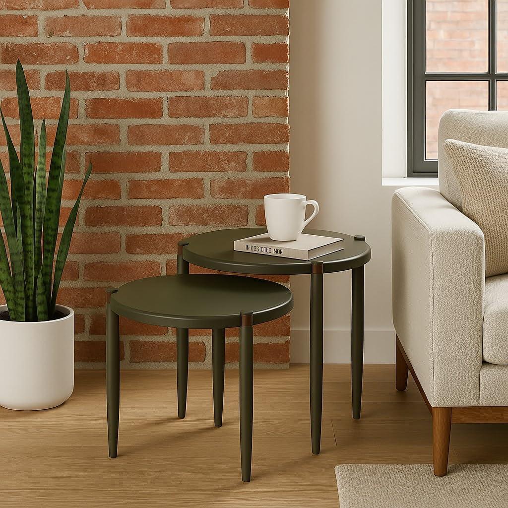 imageHaven Ridge Solid Wood Oval Side Table with Drawer and Shelf Medium Oak Brown Perfect for Living Rooms Bedrooms and Small Spaces Leick Home 9042MEDUrbane Bronze