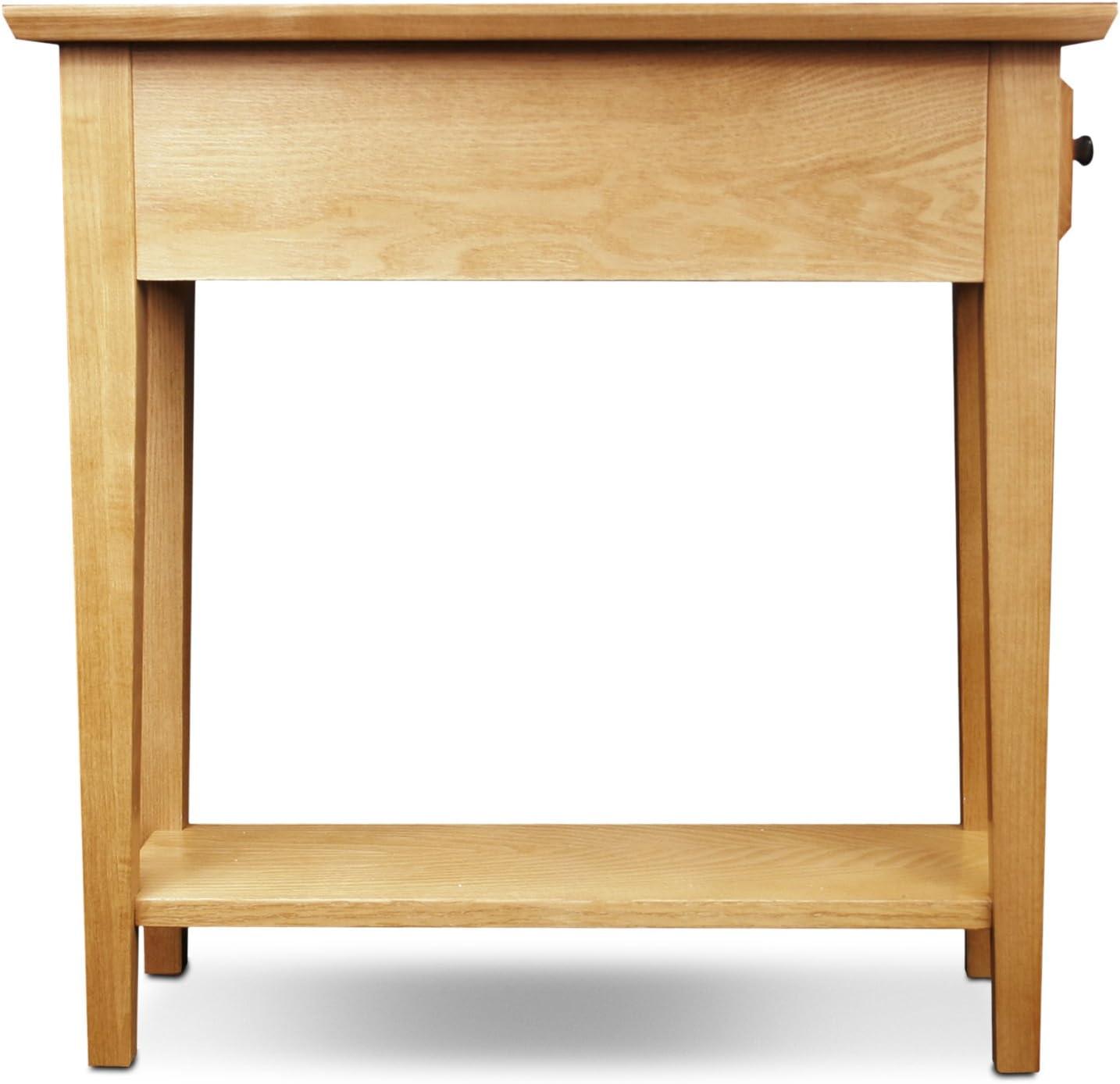 imageHaven Ridge Solid Wood Side Table with BuiltIn Swing Arm Lamp and Drawer Medium Oak Brown Perfect for Entryways Living Rooms and Small Spaces Leick Home 9037MEDDesert Sands