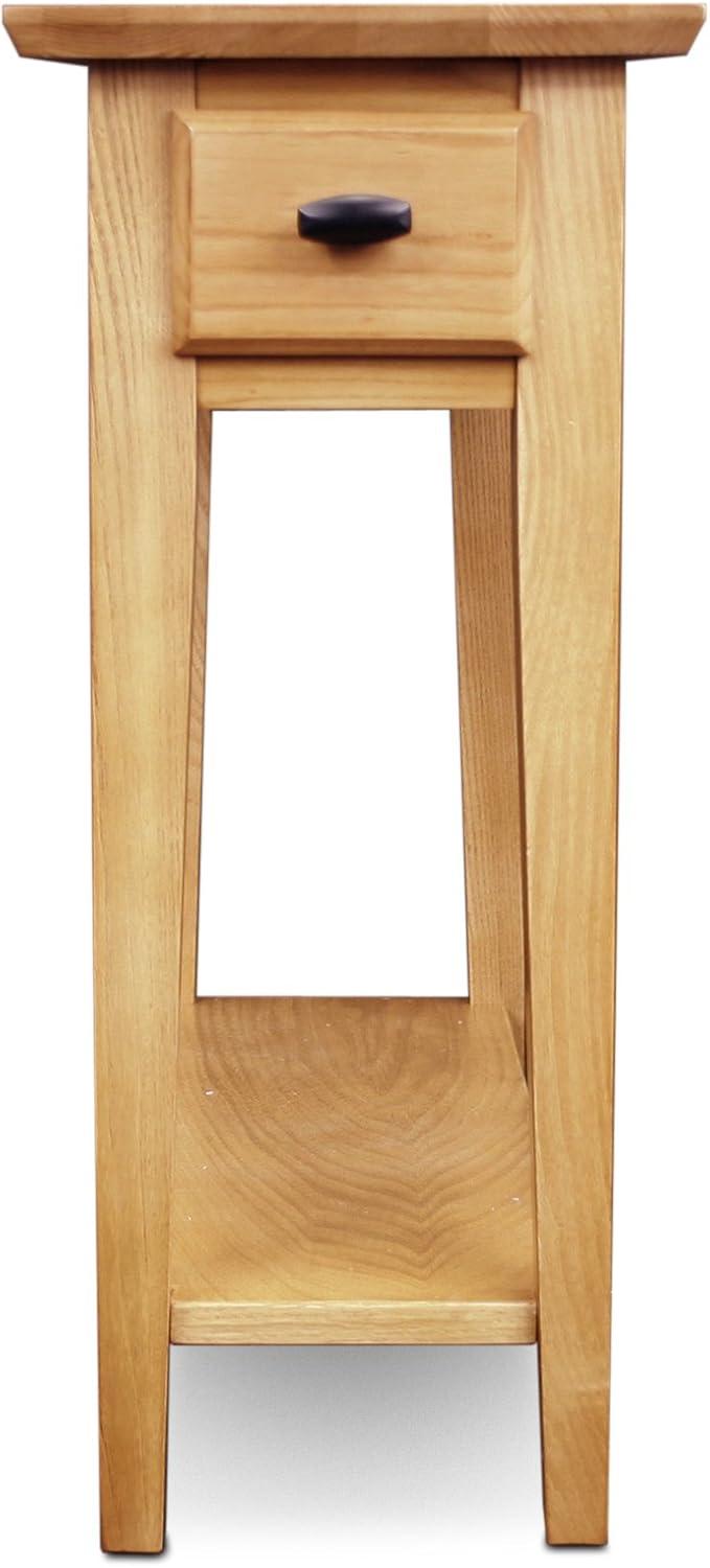 imageHaven Ridge Solid Wood Side Table with BuiltIn Swing Arm Lamp and Drawer Medium Oak Brown Perfect for Entryways Living Rooms and Small Spaces Leick Home 9037MEDDesert Sands