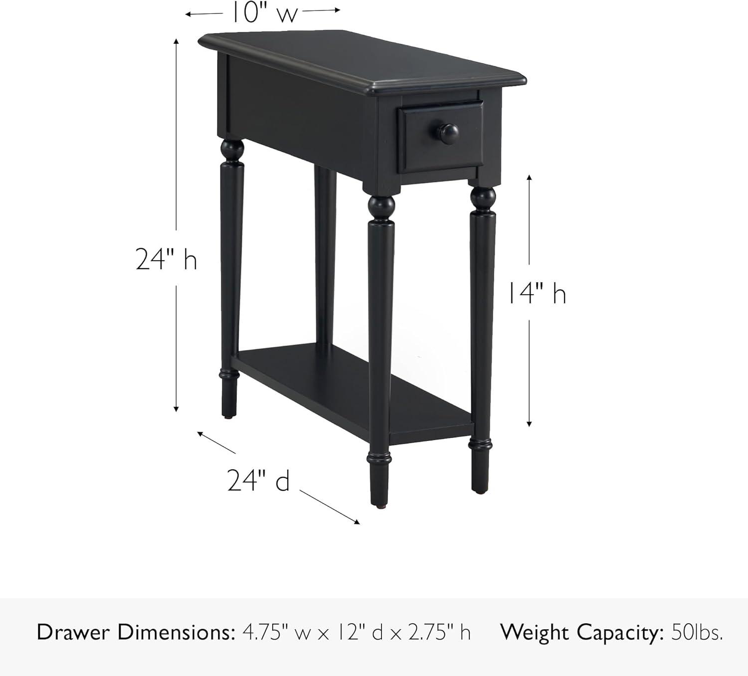 imageHaven Ridge Solid Wood Side Table with BuiltIn Swing Arm Lamp and Drawer Medium Oak Brown Perfect for Entryways Living Rooms and Small Spaces Leick Home 9037MEDSwan Black