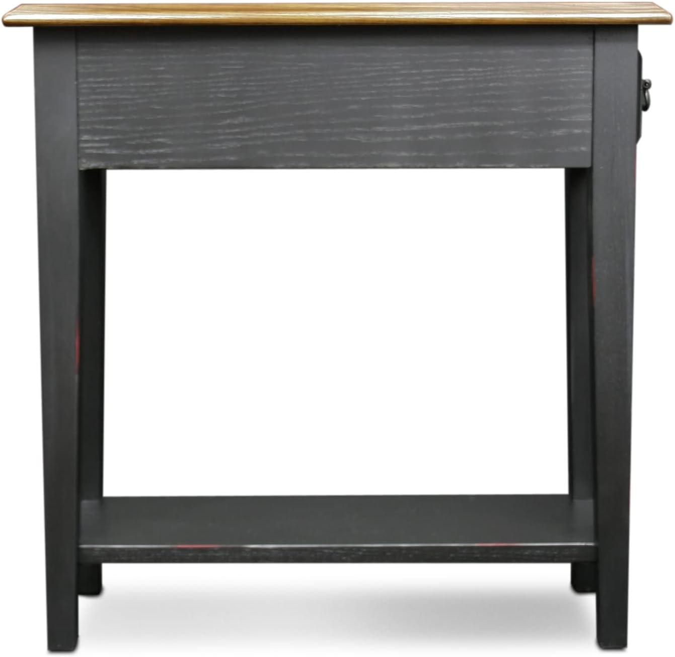 imageHaven Ridge Solid Wood Side Table with BuiltIn Swing Arm Lamp and Drawer Medium Oak Brown Perfect for Entryways Living Rooms and Small Spaces Leick Home 9037MEDMedium OakBlack