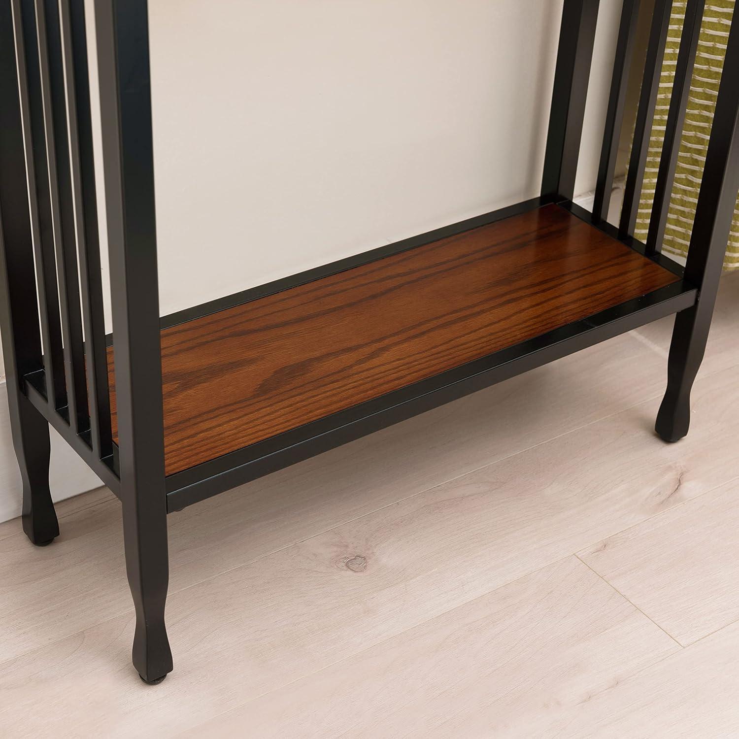 imageIroncraft Solid Wood and Metal Console Table with Shelf Mission Oak and Black Perfect for Entryways Hallways and Living Rooms Leick Home 11232Mission Oak