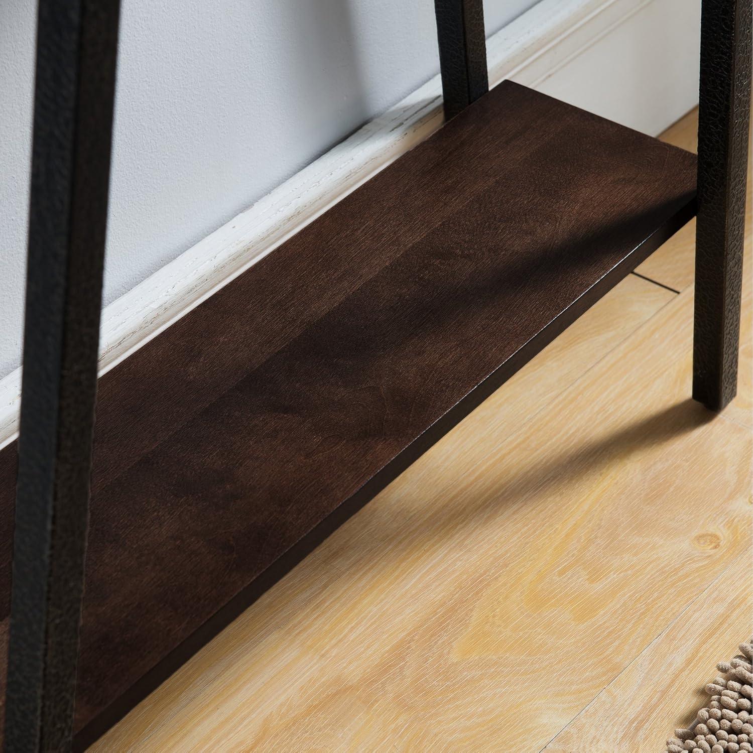 imageIroncraft Solid Wood and Metal Console Table with Shelf Mission Oak and Black Perfect for Entryways Hallways and Living Rooms Leick Home 11232Walnut