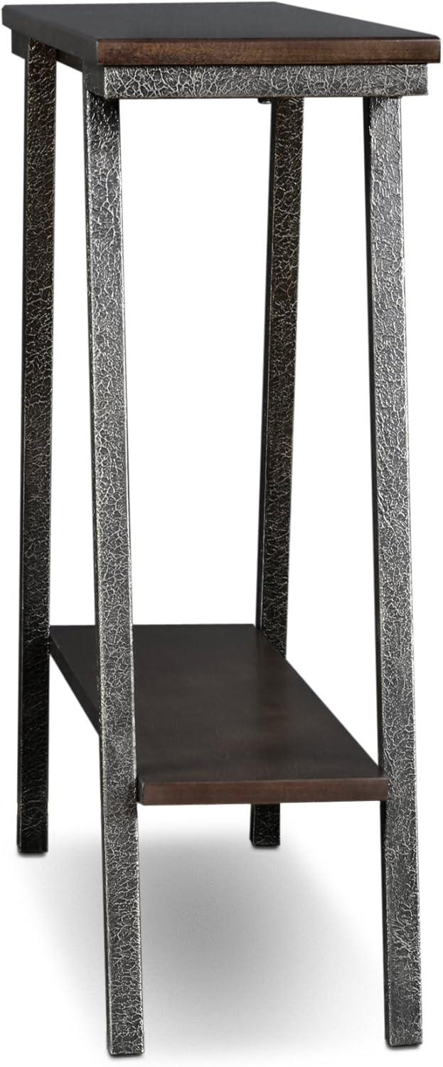 imageIroncraft Solid Wood and Metal Console Table with Shelf Mission Oak and Black Perfect for Entryways Hallways and Living Rooms Leick Home 11232Walnut