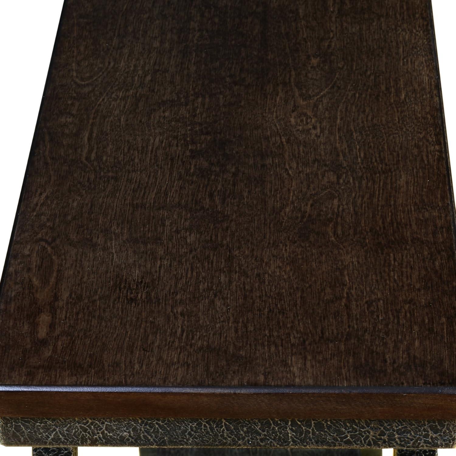 imageIroncraft Solid Wood and Metal Console Table with Shelf Mission Oak and Black Perfect for Entryways Hallways and Living Rooms Leick Home 11232Walnut