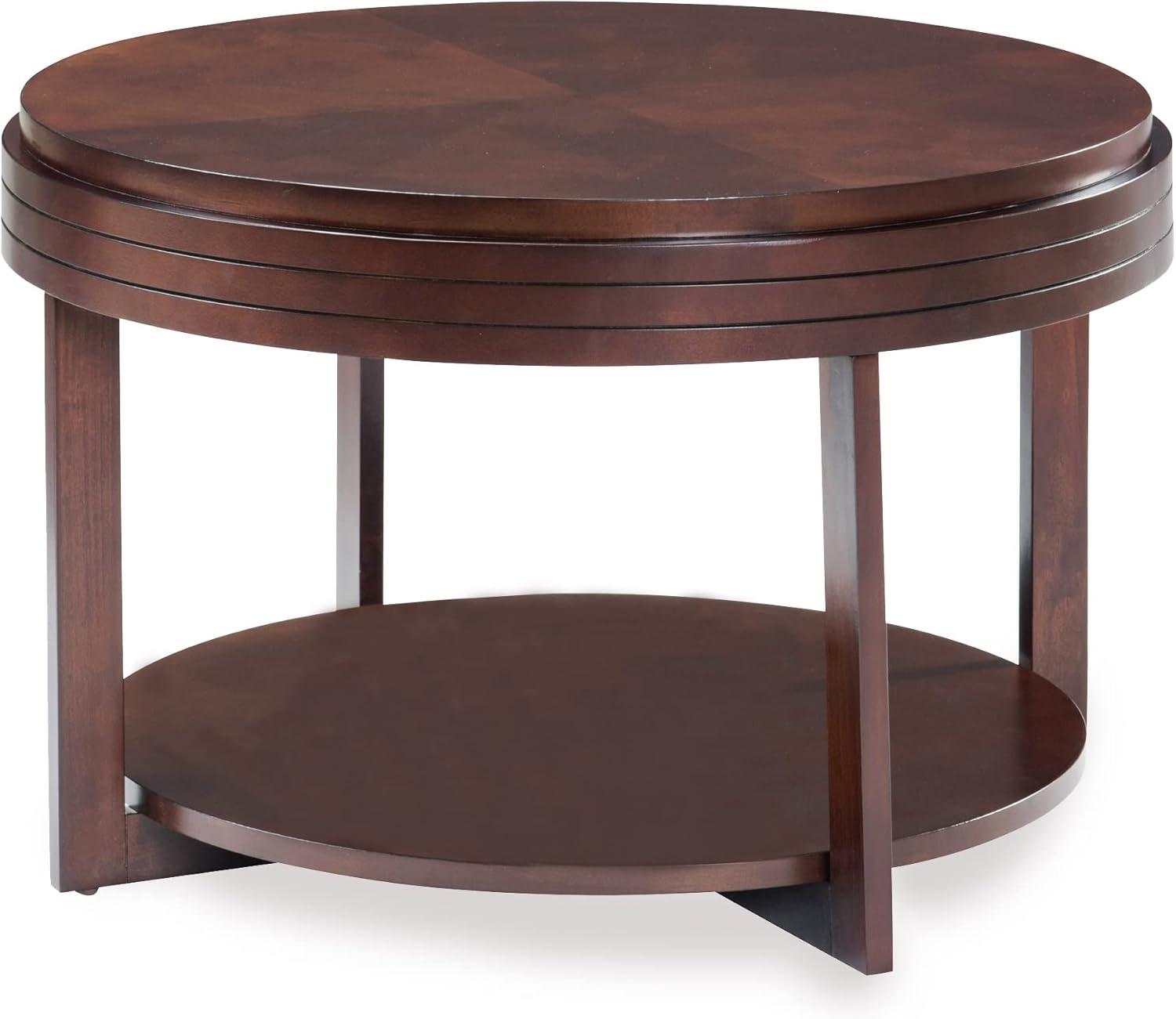 imageLeick Coastal Oval Coffee Table with Shelf Orchid WhiteChocolate Cherry