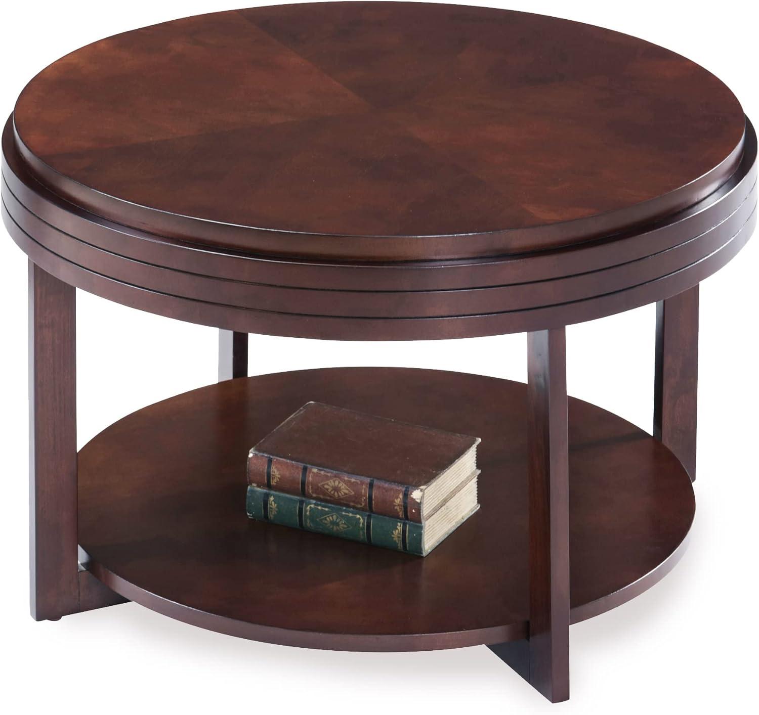 imageLeick Coastal Oval Coffee Table with Shelf Orchid WhiteChocolate Cherry