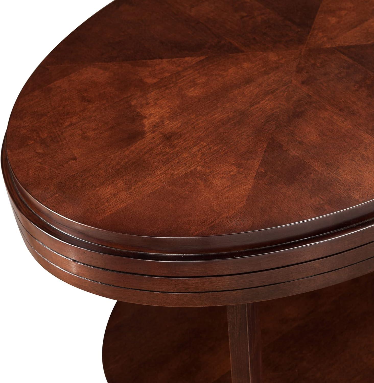 imageLeick Coastal Oval Coffee Table with Shelf Orchid WhiteChocolate Cherry