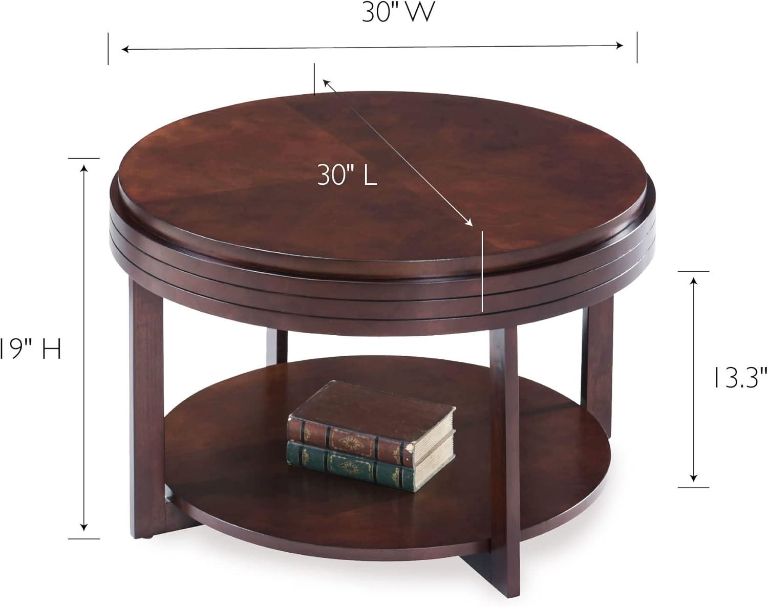 imageLeick Coastal Oval Coffee Table with Shelf Orchid WhiteChocolate Cherry