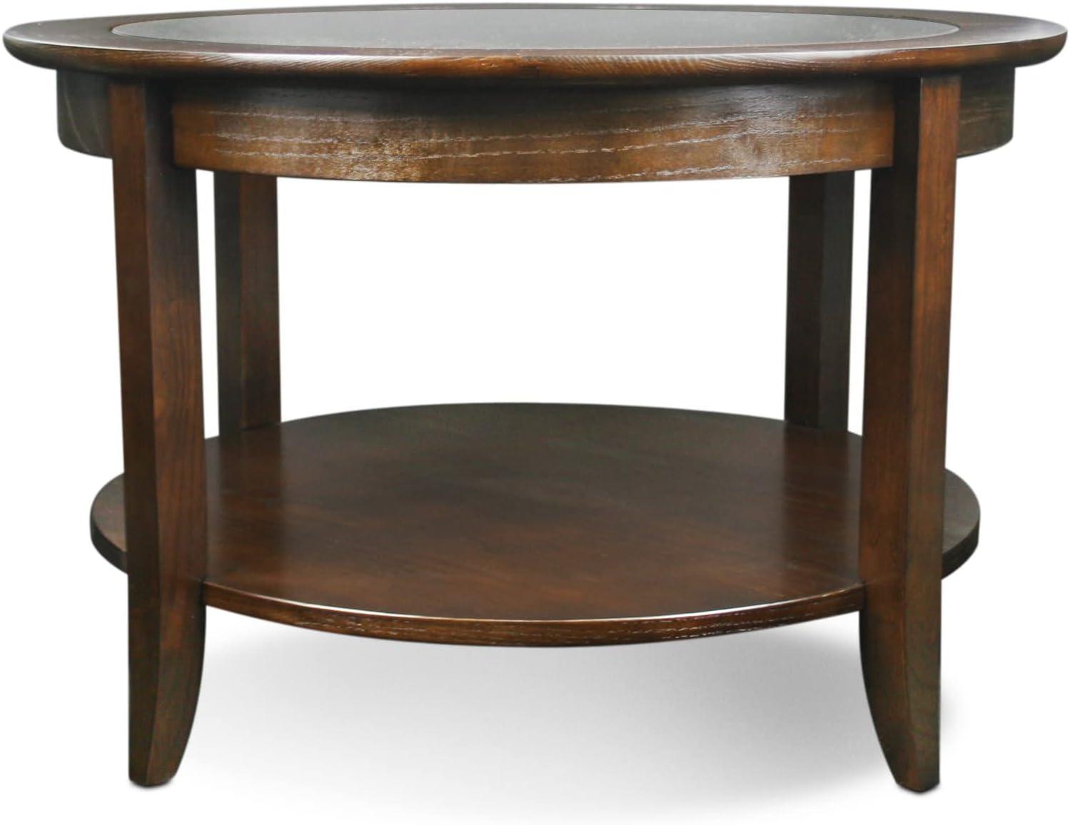 imageLeick Coastal Oval Coffee Table with Shelf Orchid WhiteChocolate Oak