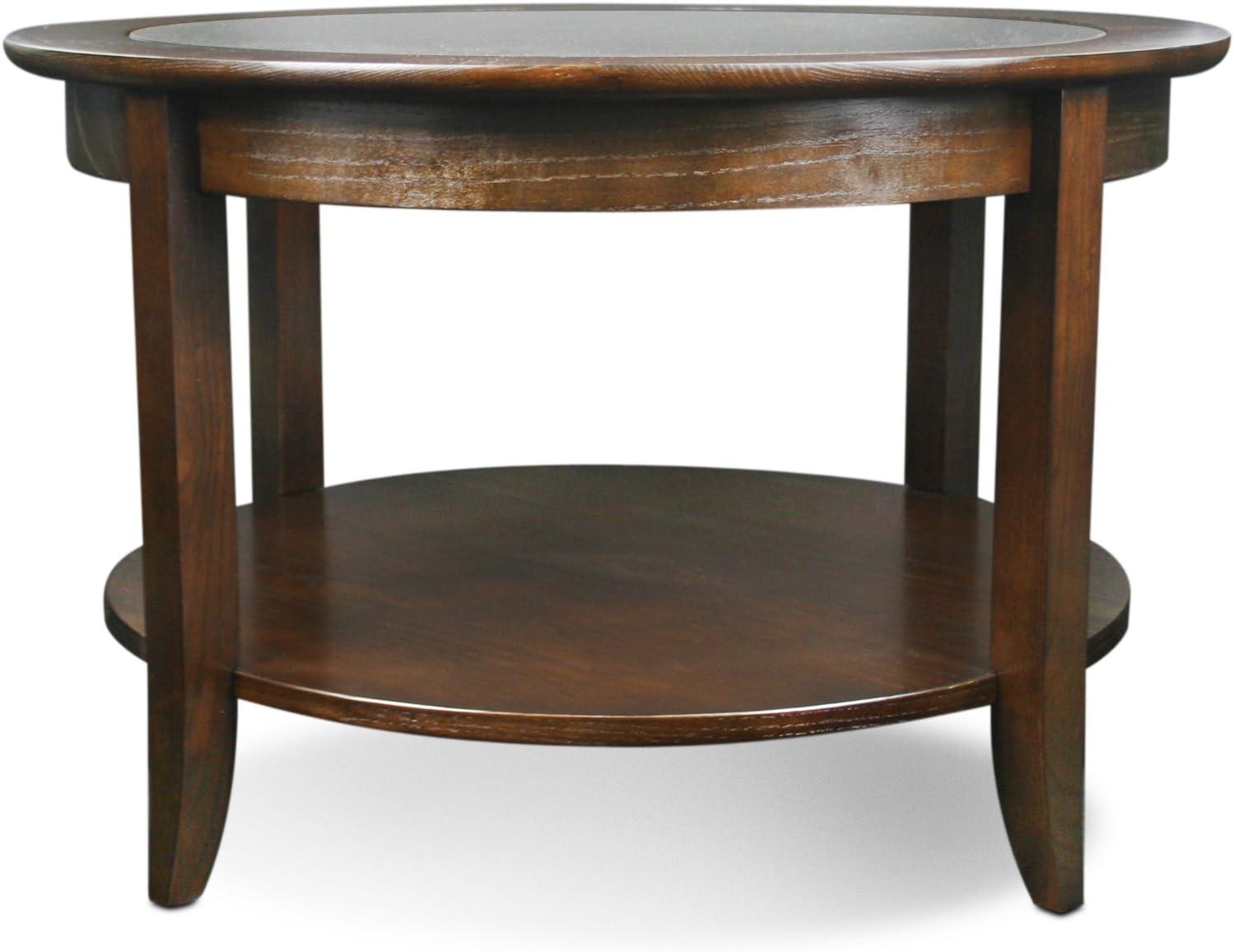 imageLeick Coastal Oval Coffee Table with Shelf Orchid WhiteChocolate Oak