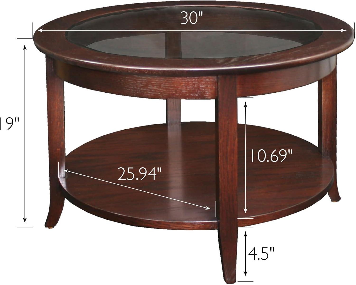 imageLeick Coastal Oval Coffee Table with Shelf Orchid WhiteChocolate Oak