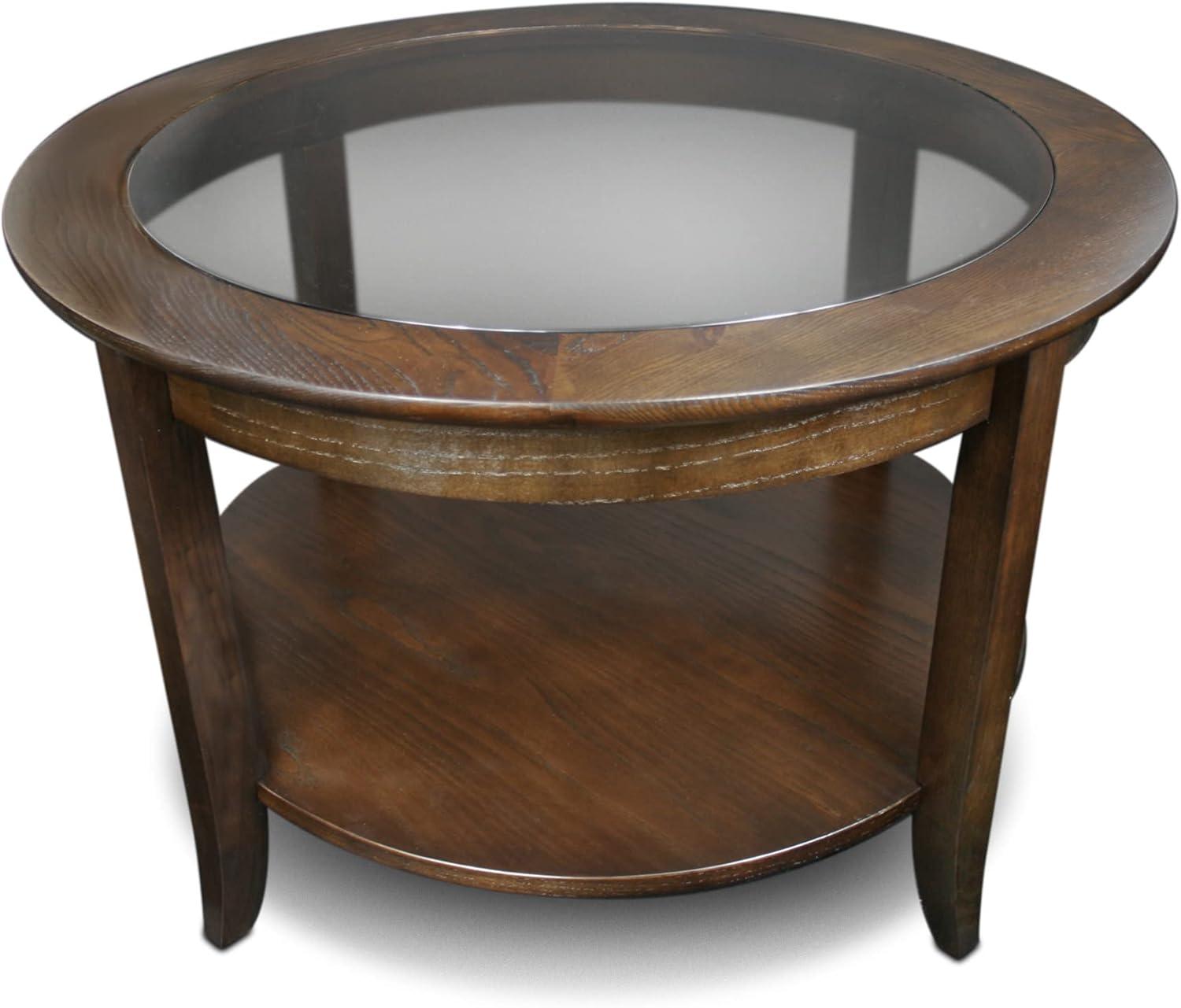 imageLeick Coastal Oval Coffee Table with Shelf Orchid WhiteChocolate Oak