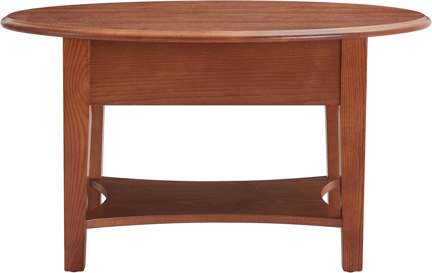imageLeick Coastal Oval Coffee Table with Shelf Orchid WhiteMedium Oak