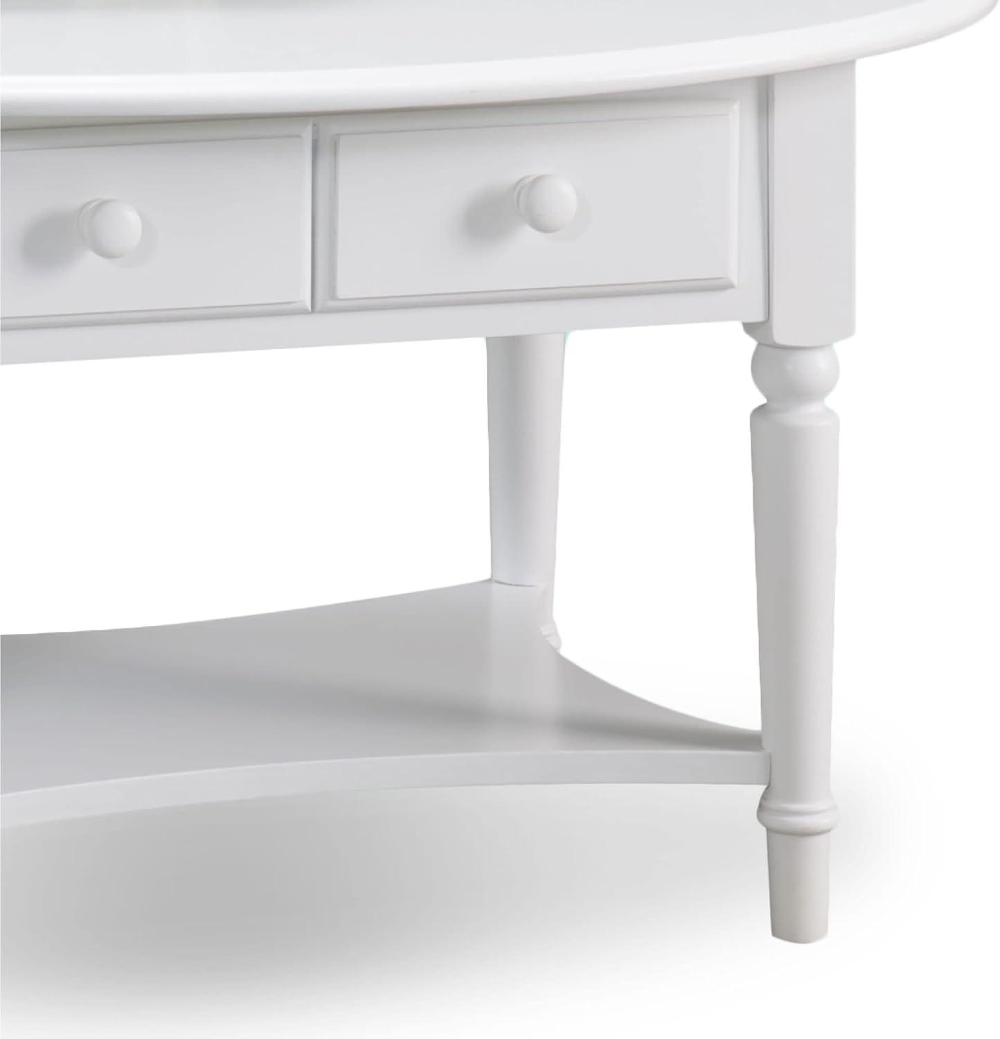 imageLeick Coastal Oval Coffee Table with Shelf Orchid WhiteOrchid White