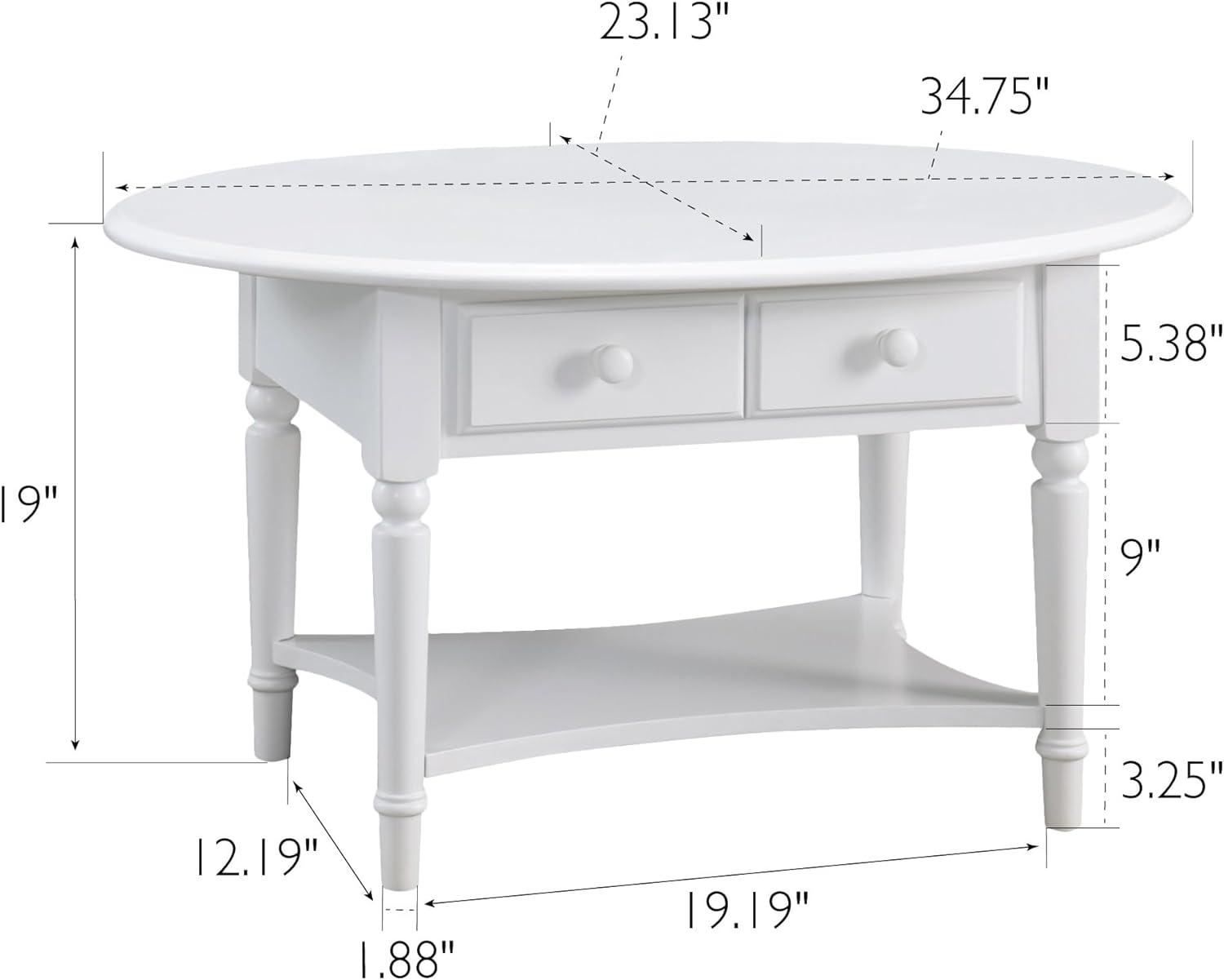 imageLeick Coastal Oval Coffee Table with Shelf Orchid WhiteOrchid White