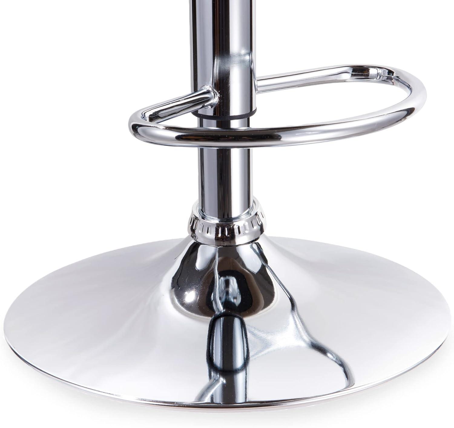 imageLeick Home 10042WH Adjustable Height Swivel Stool with Chrome Base Set of 2 White