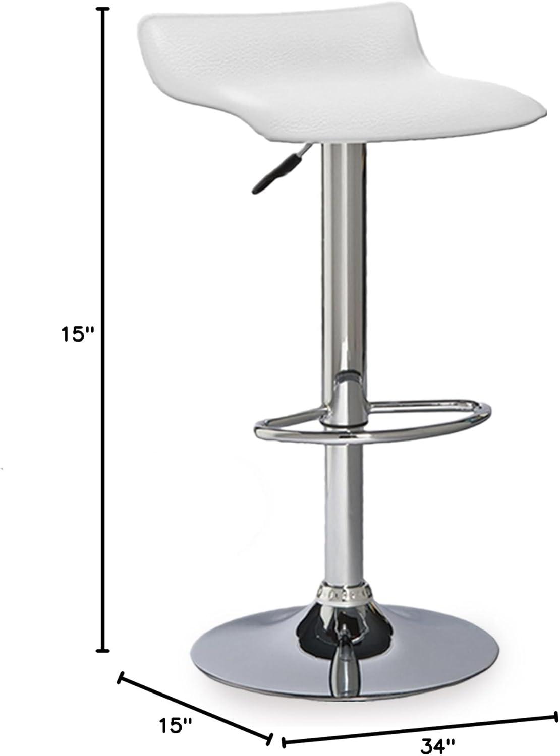 imageLeick Home 10042WH Adjustable Height Swivel Stool with Chrome Base Set of 2 White