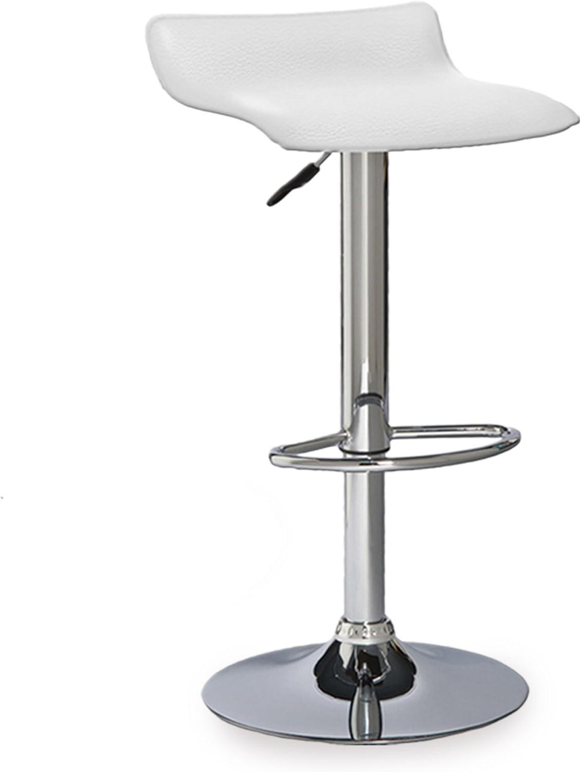 imageLeick Home 10042WH Adjustable Height Swivel Stool with Chrome Base Set of 2 White
