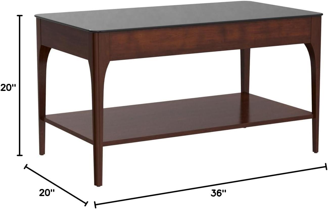 imageLeick Home 10055RS Mission Coffee Table for Living Room Two Drawers and Shelf Made with Solid Wood Russet FinishChestnut Black