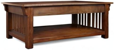 imageLeick Home 10055RS Mission Coffee Table for Living Room Two Drawers and Shelf Made with Solid Wood Russet FinishMedium Oak Blackened