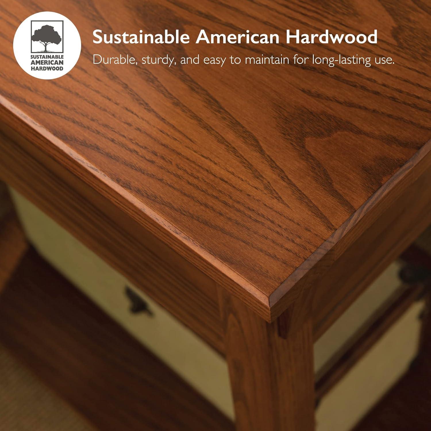 imageLeick Home 10055RS Mission Coffee Table for Living Room Two Drawers and Shelf Made with Solid Wood Russet FinishRusset