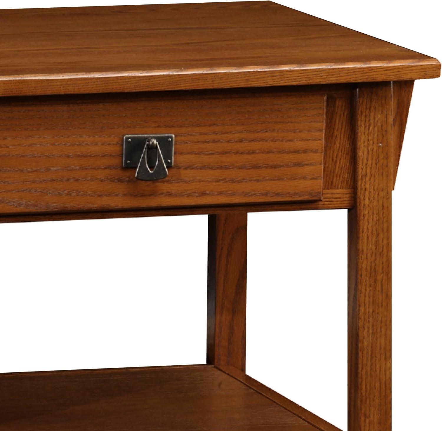 imageLeick Home 10055RS Mission Coffee Table for Living Room Two Drawers and Shelf Made with Solid Wood Russet FinishRusset