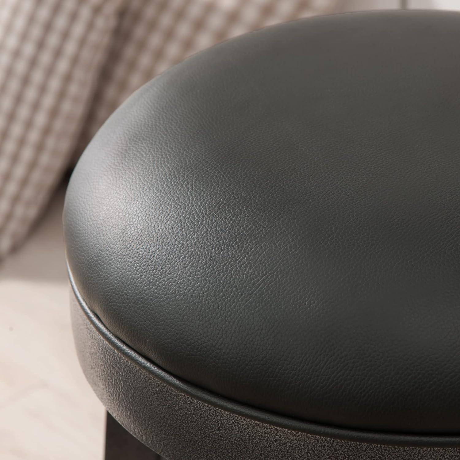 imageLeick Home 10086BBHG Upholstered Back Counter Height Stool with Wood Base Set of 2 for Kitchen Counters and Islands Blackbean and Gray WashHeather GrayBlack