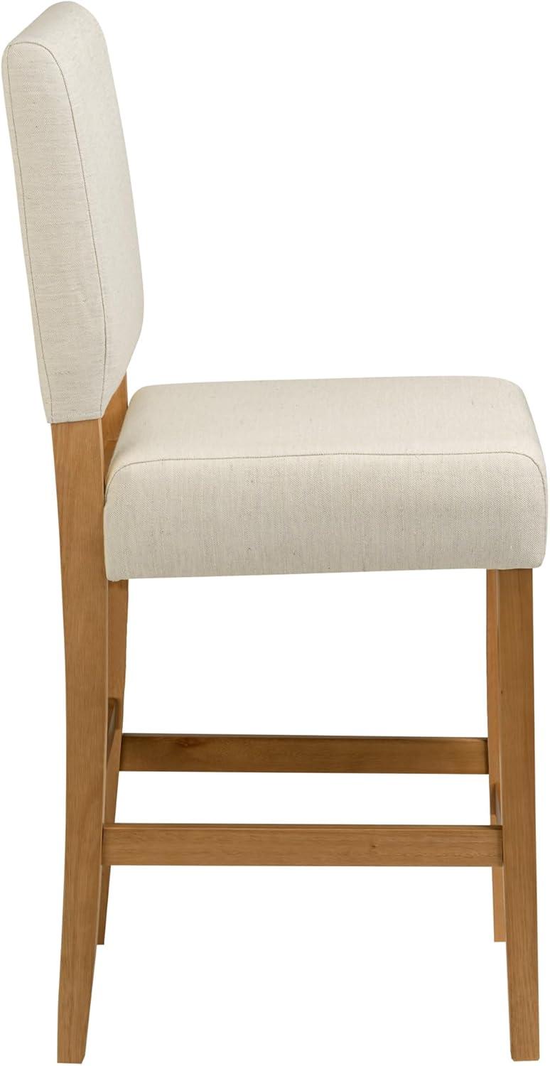 imageLeick Home 10086BBHG Upholstered Back Counter Height Stool with Wood Base Set of 2 for Kitchen Counters and Islands Blackbean and Gray WashHeather GrayWhite Sands