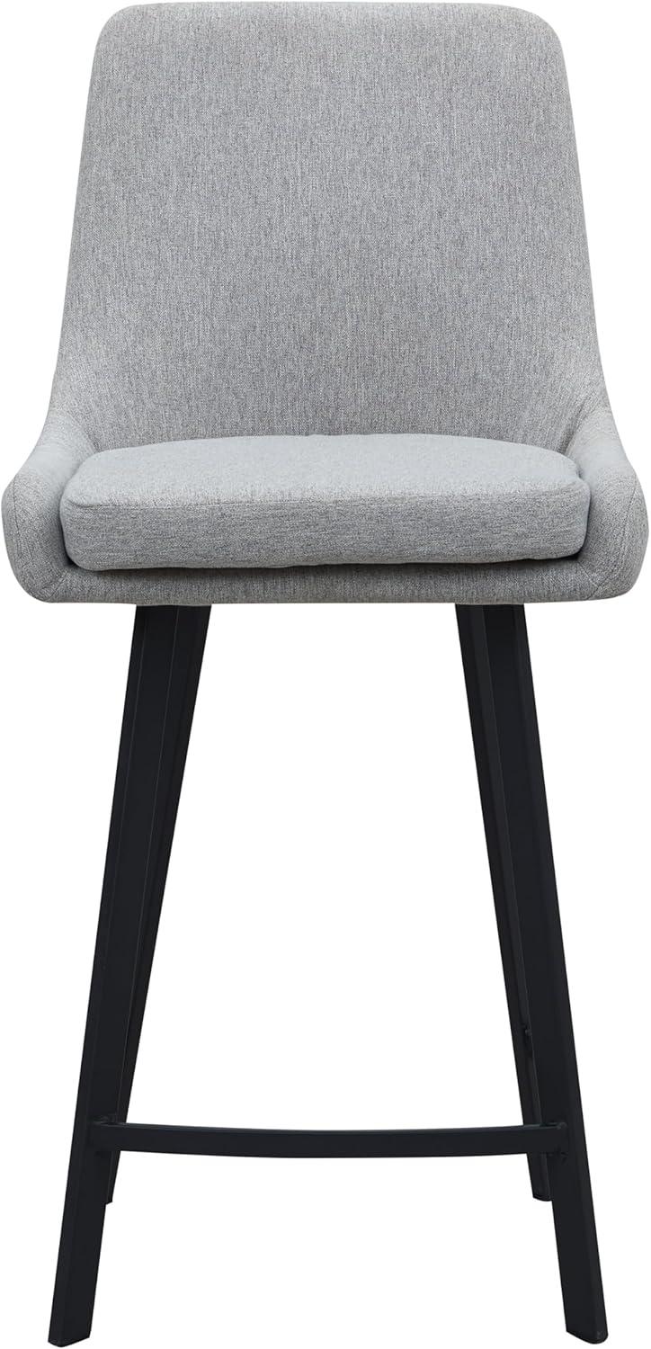 imageLeick Home 10144BLGL Upholstered Back Counter Height Stool with Steel Base Set of 2 for Kitchen Counters and Islands Gray and Black