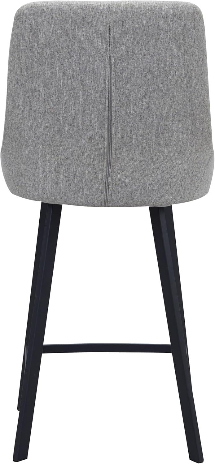 imageLeick Home 10144BLGL Upholstered Back Counter Height Stool with Steel Base Set of 2 for Kitchen Counters and Islands Gray and Black