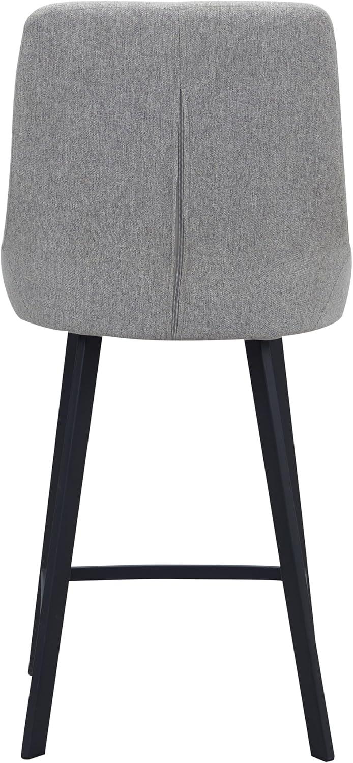 imageLeick Home 10144BLGL Upholstered Back Counter Height Stool with Steel Base Set of 2 for Kitchen Counters and Islands Gray and Black