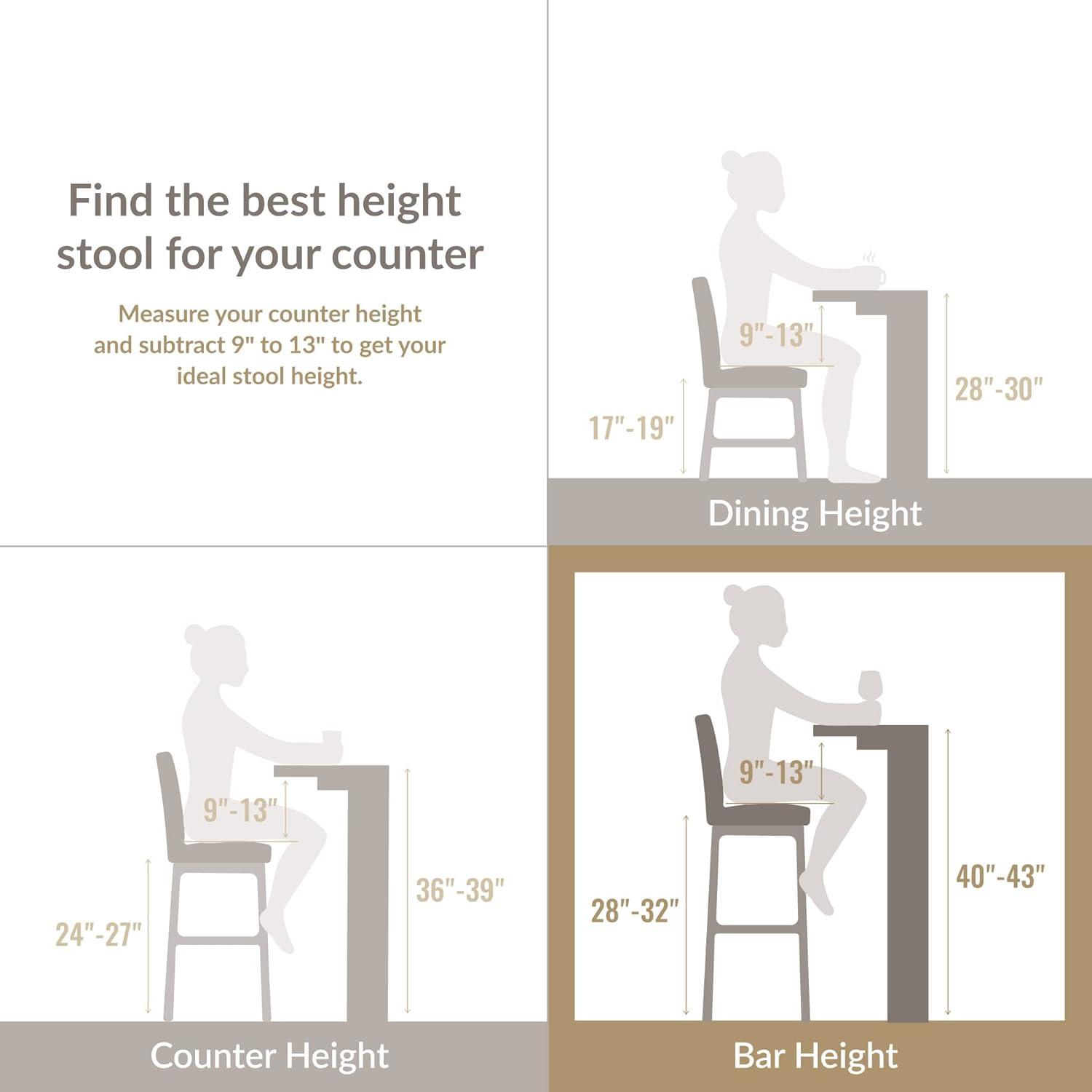 imageLeick Home 10145BLGL Upholstered Back Bar Stool Height with Steel Base Set of 2 for Elevated Kitchen Counters High Top Tables and Bars GrayBlackDapple Gray