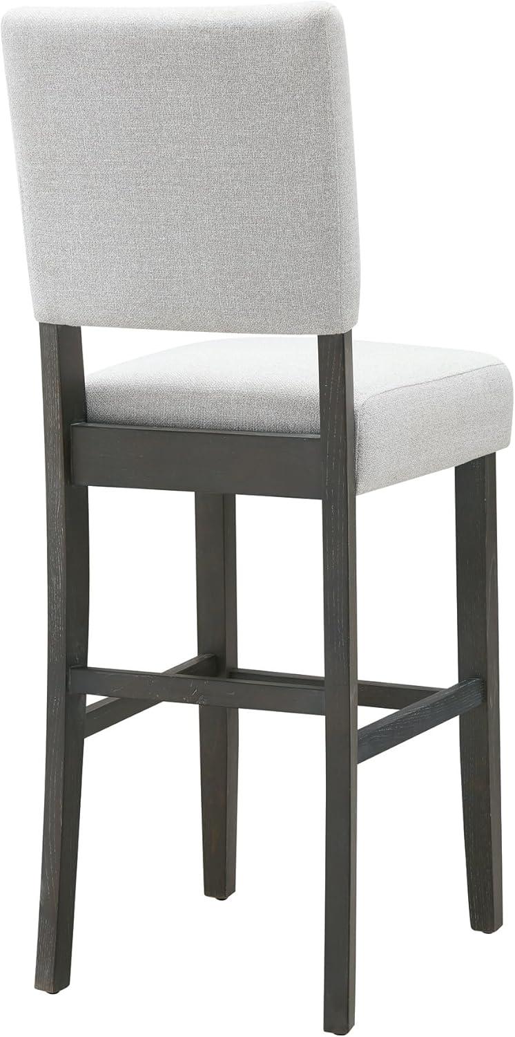 imageLeick Home 10145BLGL Upholstered Back Bar Stool Height with Steel Base Set of 2 for Elevated Kitchen Counters High Top Tables and Bars GrayBlackHeather Gray