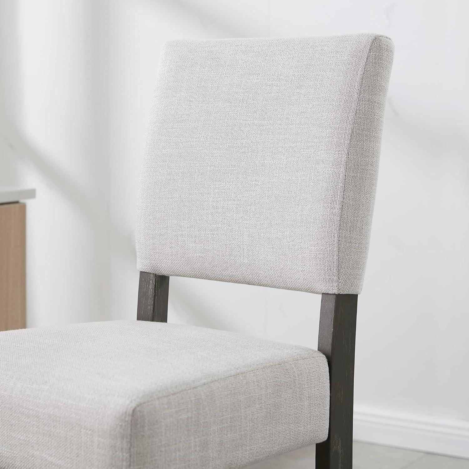 imageLeick Home 10145BLGL Upholstered Back Bar Stool Height with Steel Base Set of 2 for Elevated Kitchen Counters High Top Tables and Bars GrayBlackHeather Gray