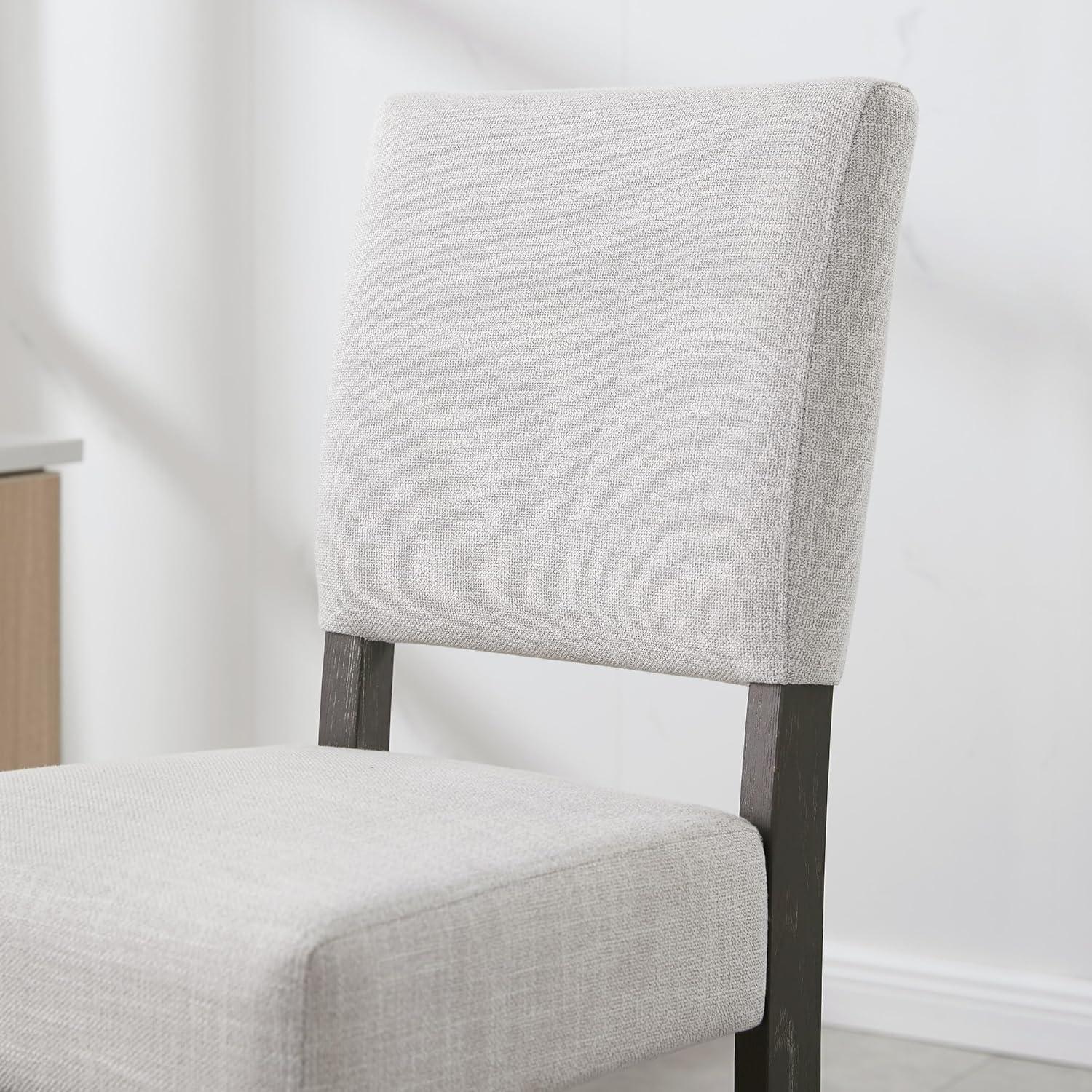 imageLeick Home 10145BLGL Upholstered Back Bar Stool Height with Steel Base Set of 2 for Elevated Kitchen Counters High Top Tables and Bars GrayBlackHeather Gray