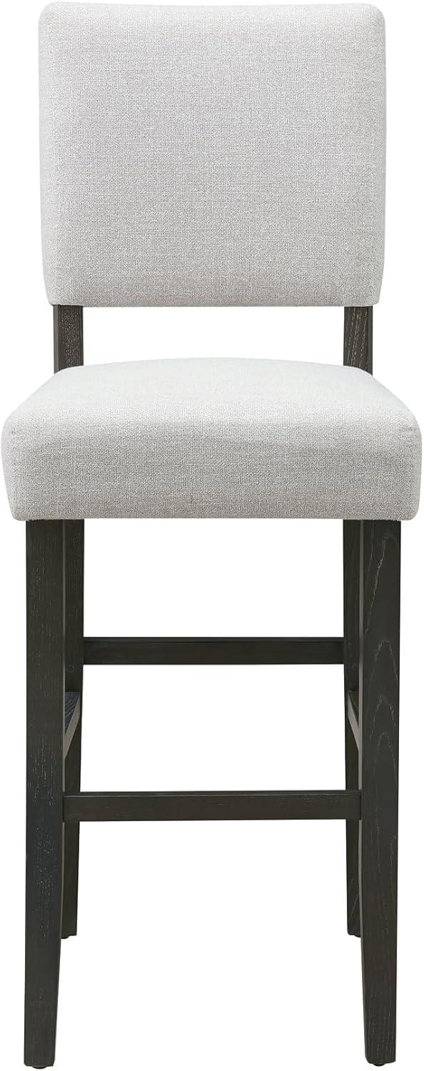 imageLeick Home 10145BLGL Upholstered Back Bar Stool Height with Steel Base Set of 2 for Elevated Kitchen Counters High Top Tables and Bars GrayBlackHeather Gray