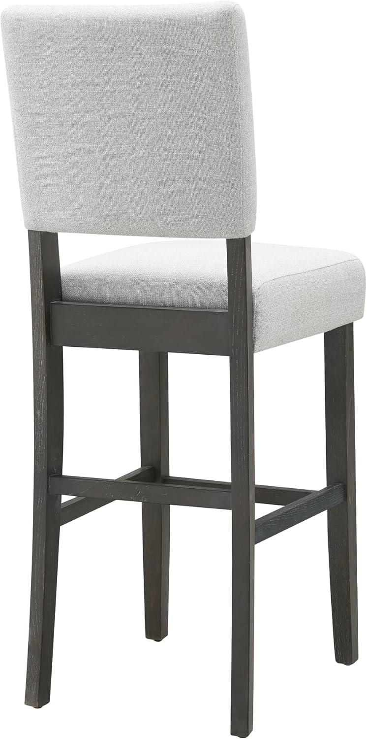 imageLeick Home 10145BLGL Upholstered Back Bar Stool Height with Steel Base Set of 2 for Elevated Kitchen Counters High Top Tables and Bars GrayBlackHeather Gray