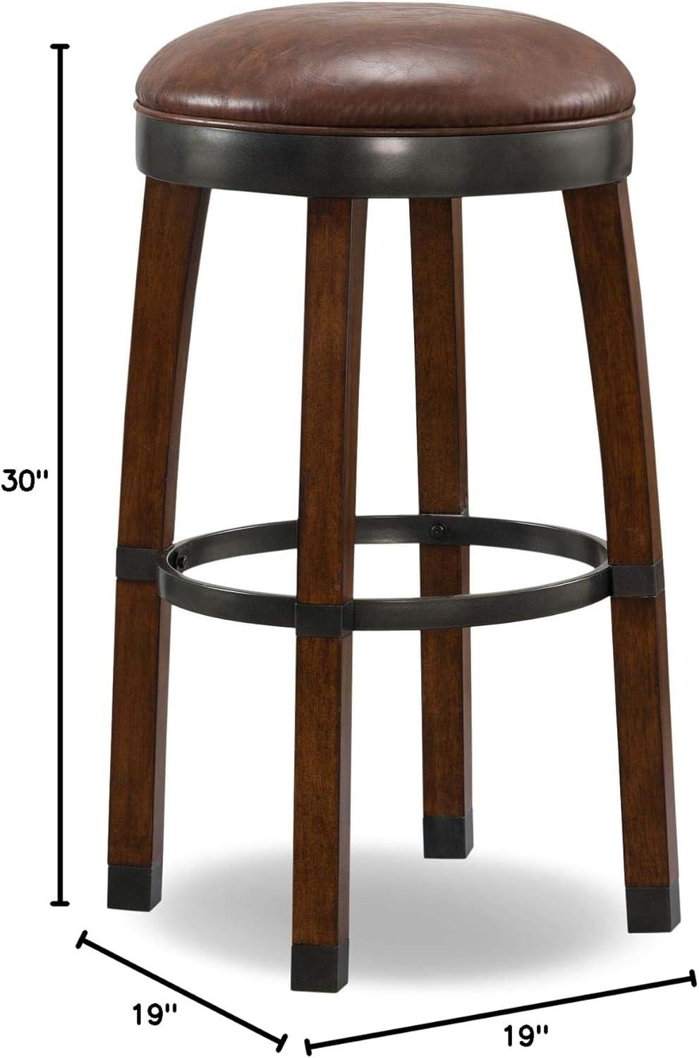 imageLeick Home 10145BLGL Upholstered Back Bar Stool Height with Steel Base Set of 2 for Elevated Kitchen Counters High Top Tables and Bars GrayBlackSable