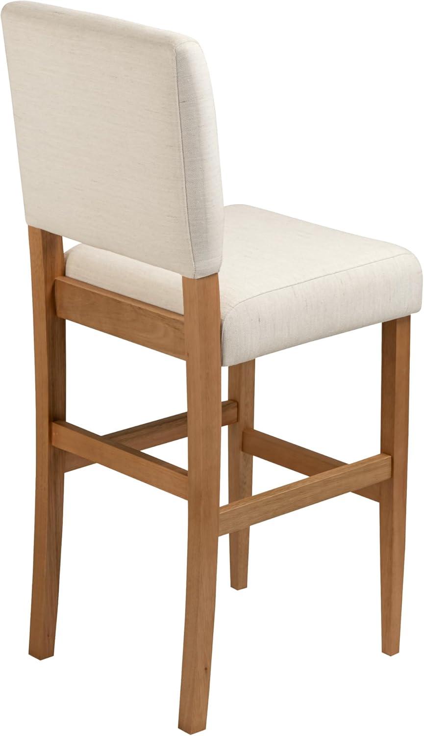 imageLeick Home 10145BLGL Upholstered Back Bar Stool Height with Steel Base Set of 2 for Elevated Kitchen Counters High Top Tables and Bars GrayBlackWhite Sands