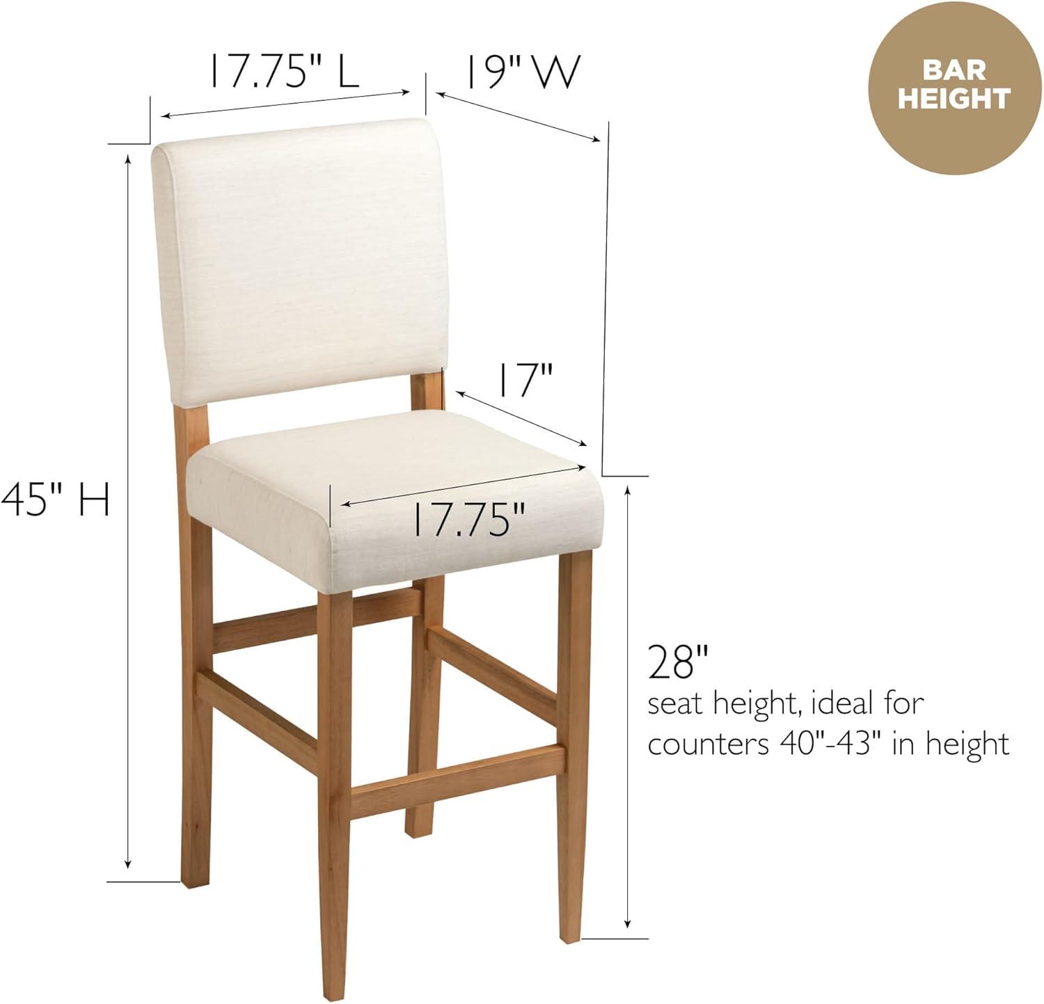 imageLeick Home 10145BLGL Upholstered Back Bar Stool Height with Steel Base Set of 2 for Elevated Kitchen Counters High Top Tables and Bars GrayBlackWhite Sands