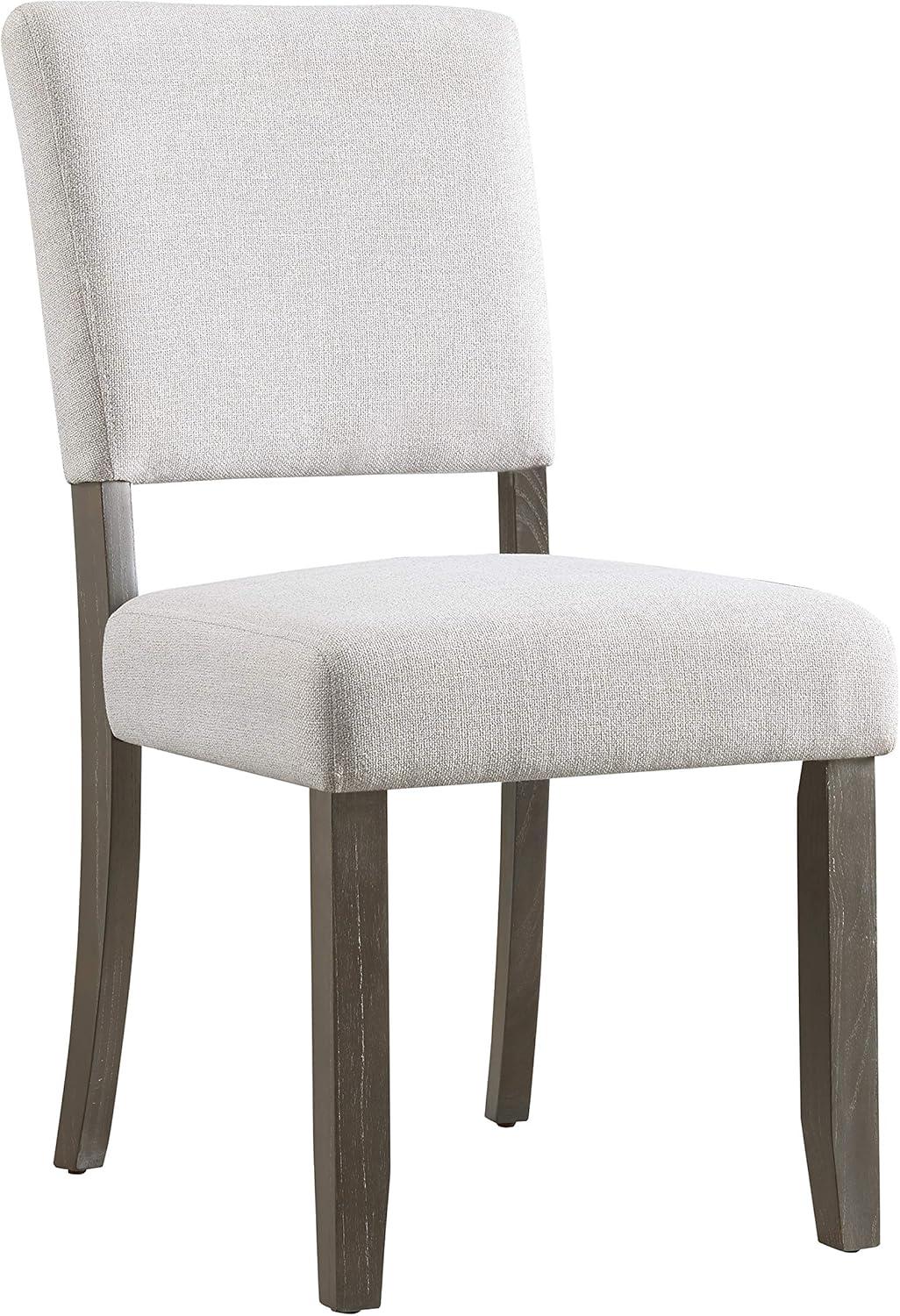 imageLeick Home 10186BBHG Upholstered Back Dining Chair with Wood Base Set of 2 for Dining Room Blackbean and Heather Gray