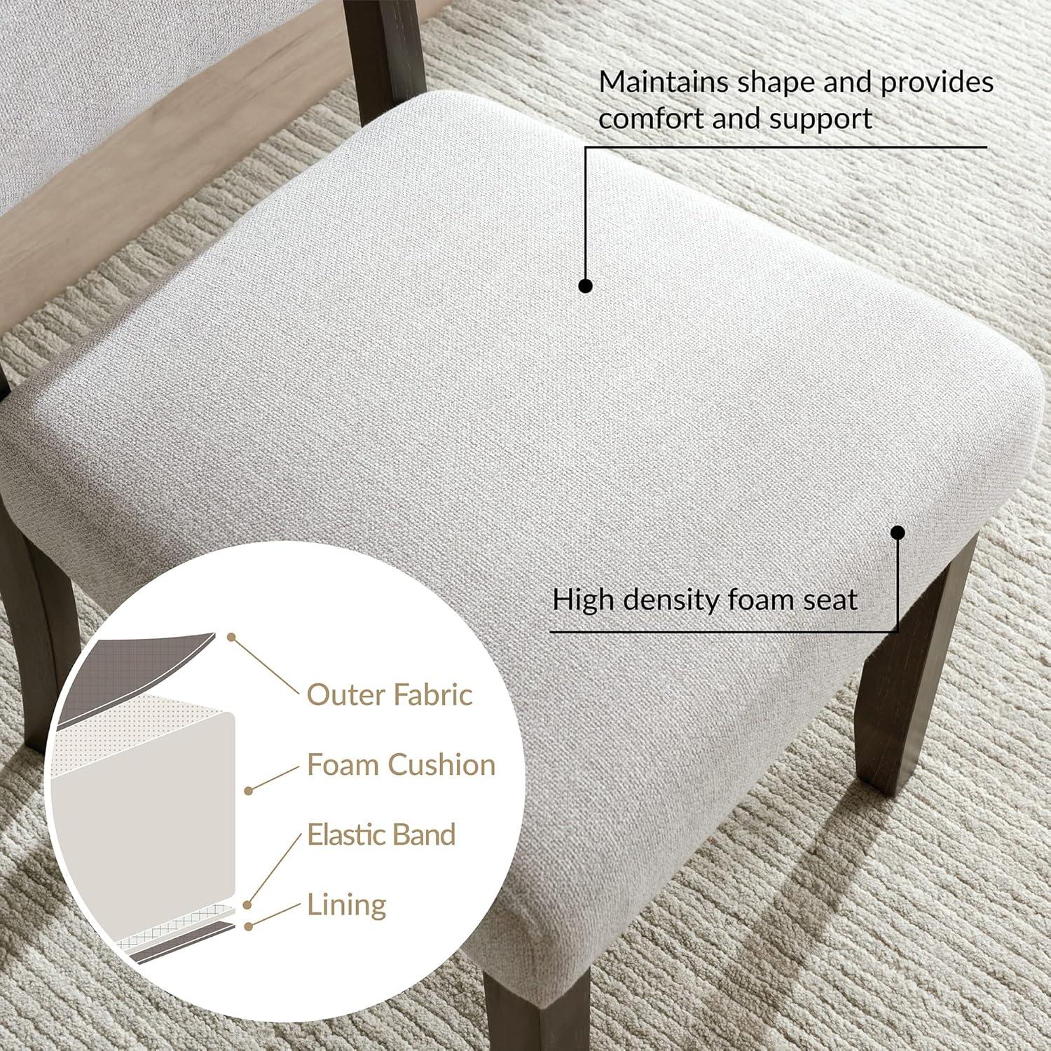 imageLeick Home 10186BBHG Upholstered Back Dining Chair with Wood Base Set of 2 for Dining Room Blackbean and Heather Gray