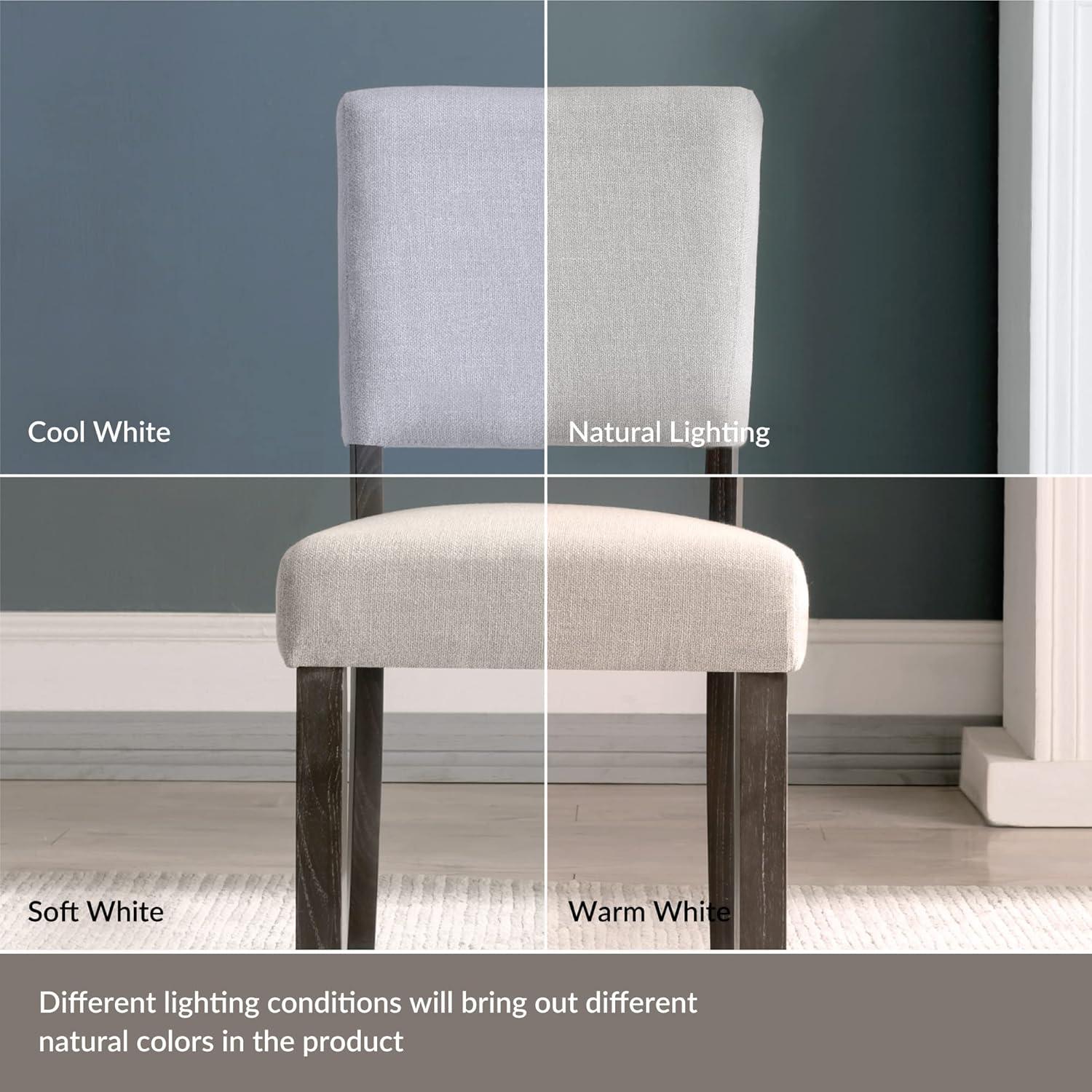 imageLeick Home 10186BBHG Upholstered Back Dining Chair with Wood Base Set of 2 for Dining Room Blackbean and Heather Gray