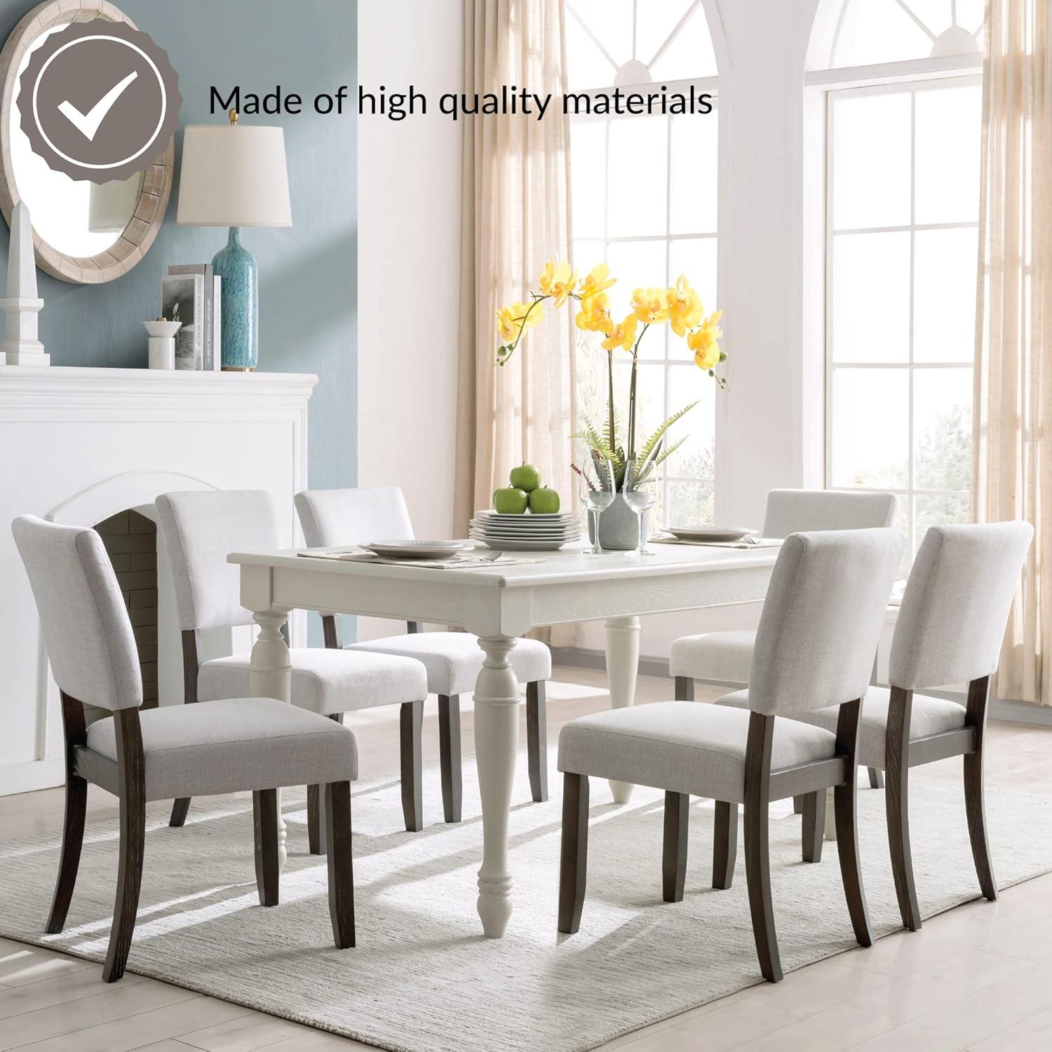 imageLeick Home 10186BBHG Upholstered Back Dining Chair with Wood Base Set of 2 for Dining Room Blackbean and Heather Gray